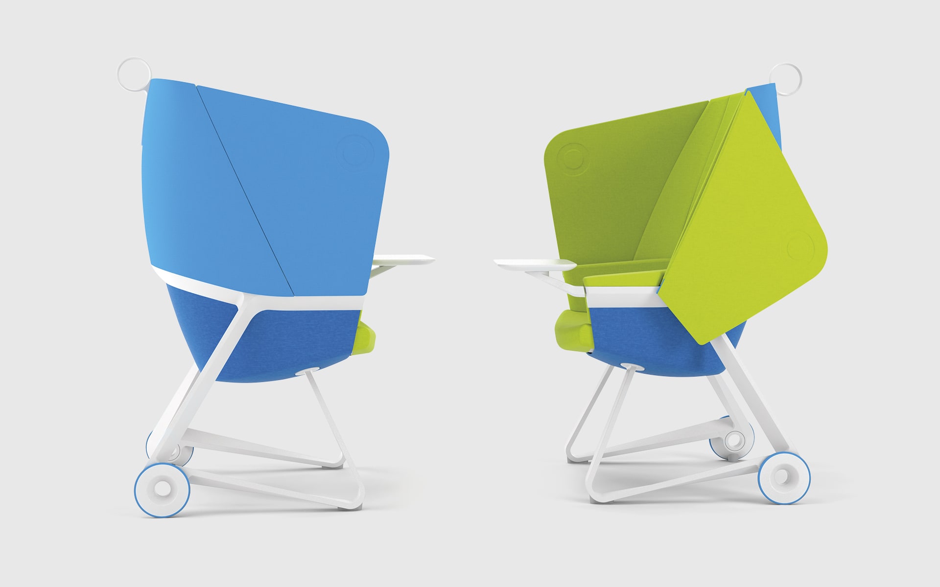 Two BASF TeamUP chairs by ITO Design face each other