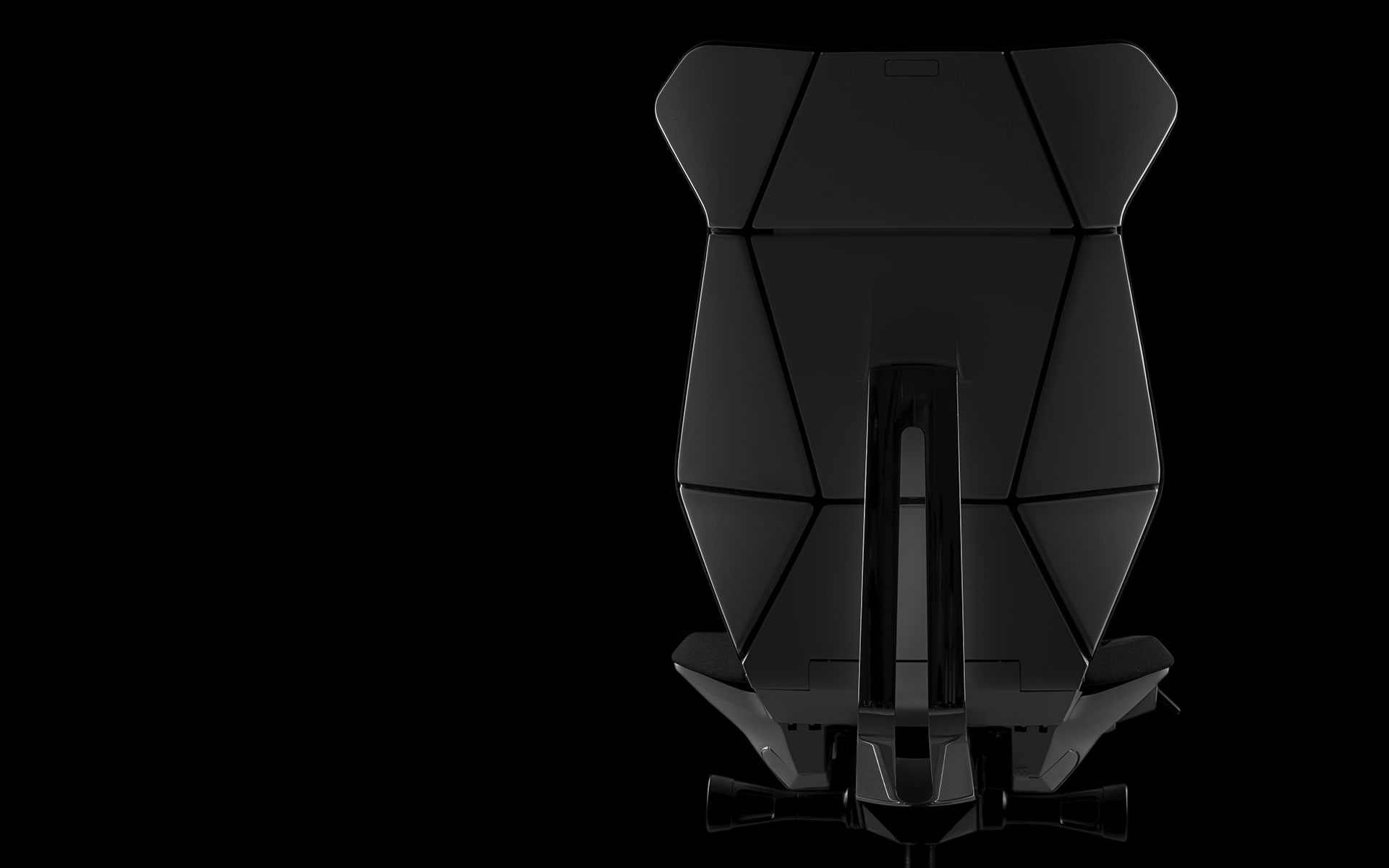 Nahaufnahme des ITOKI FF Bürostuhls im Origami-Look von ITO Design in schwarz
