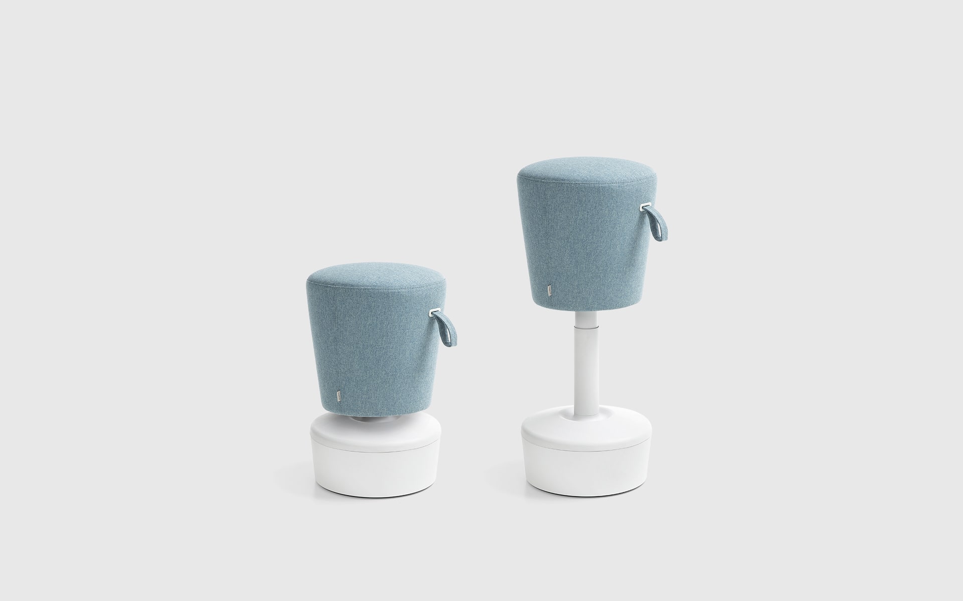 Profim Mickey stools by ITO Design in white and light blue